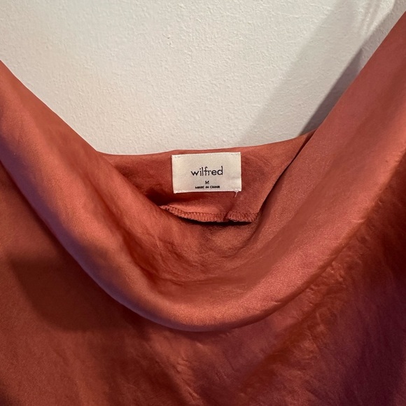 Wilfred Davina Satin Side Ruched Adjustable Length Slip Dress Medium Aritzia - Picture 5 of 12